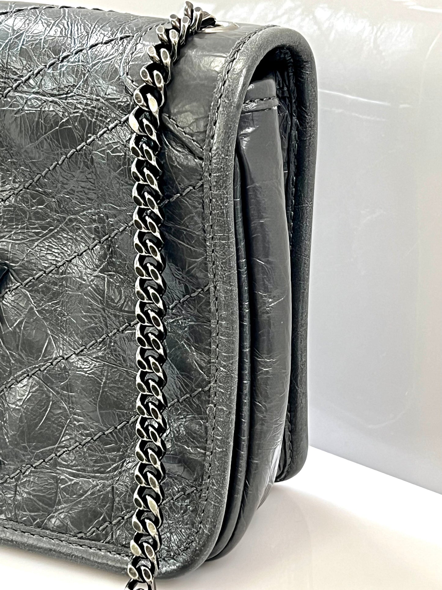 YSL MONOGRAM CRINKLED MATELASSE LEATHER BABY NIKI SHOULDER BAG