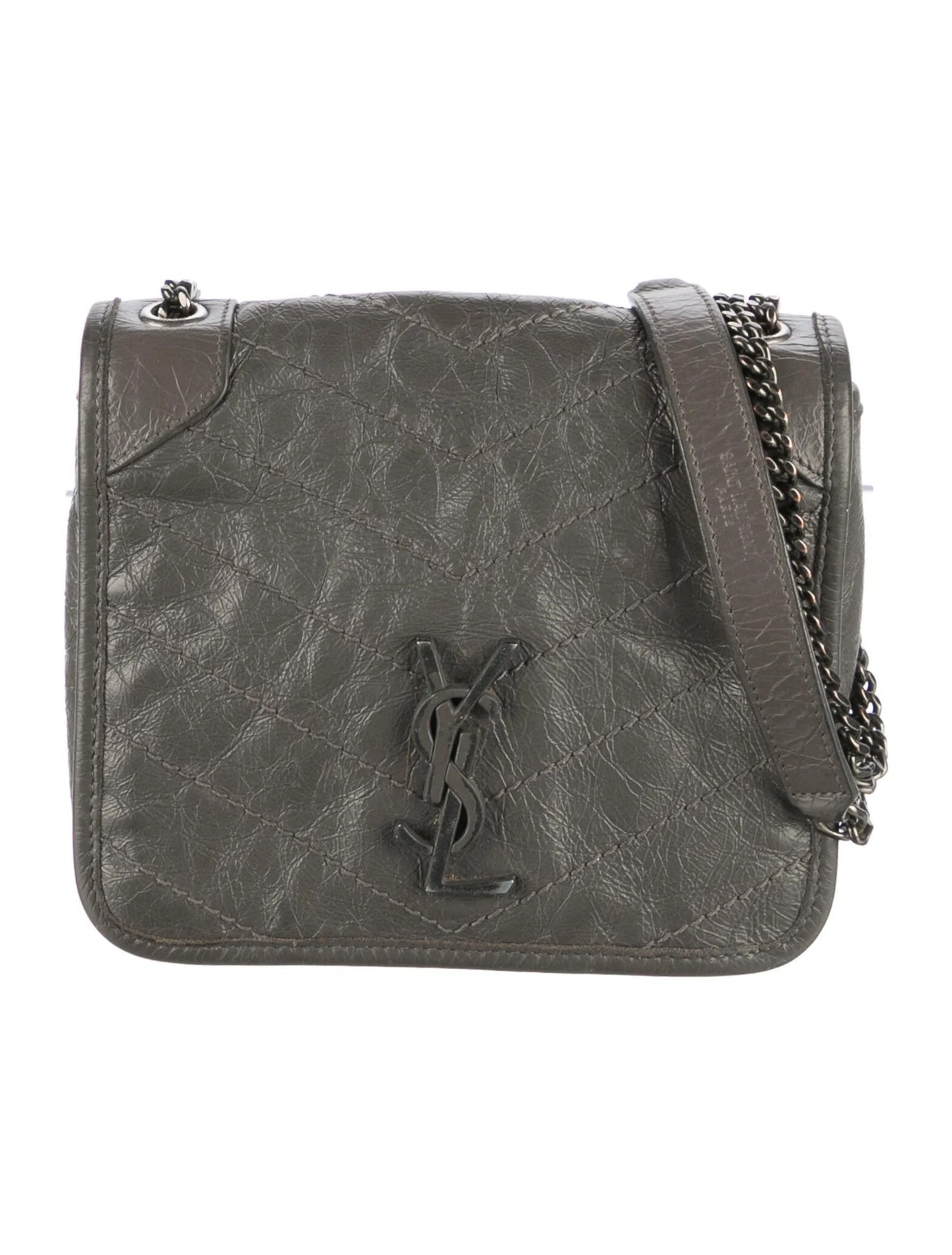 YSL MONOGRAM CRINKLED MATELASSE LEATHER BABY NIKI SHOULDER BAG