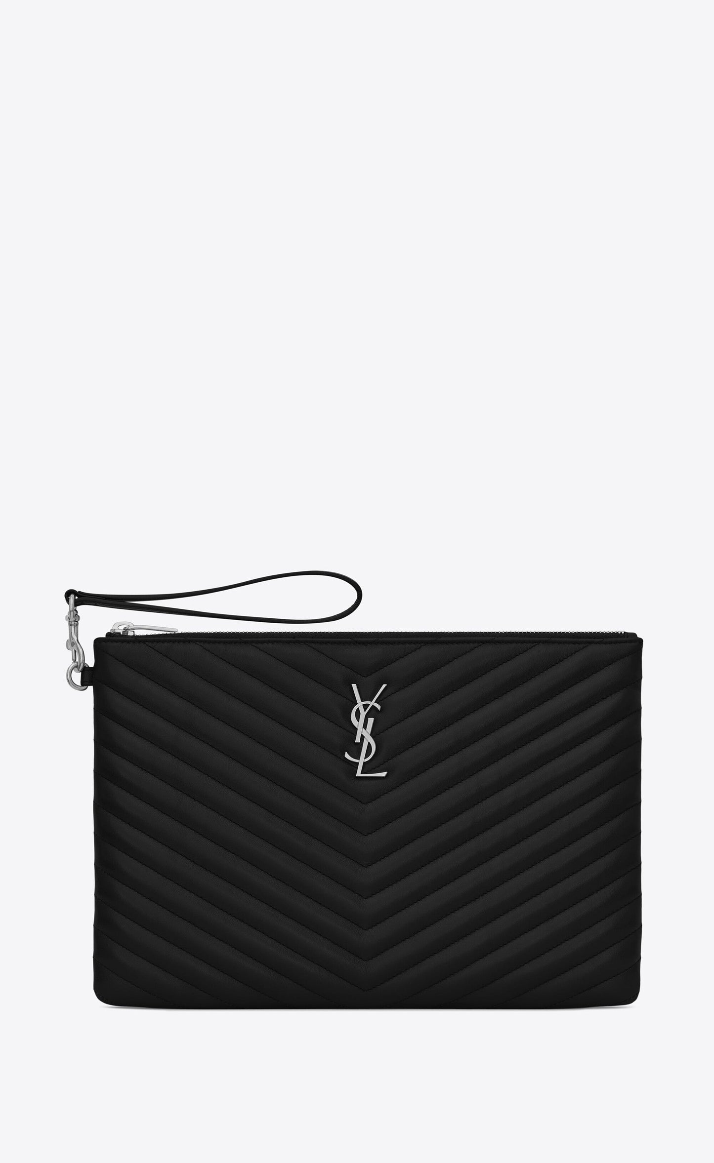 YSL Monogram Matelassé Wristlet Pouch