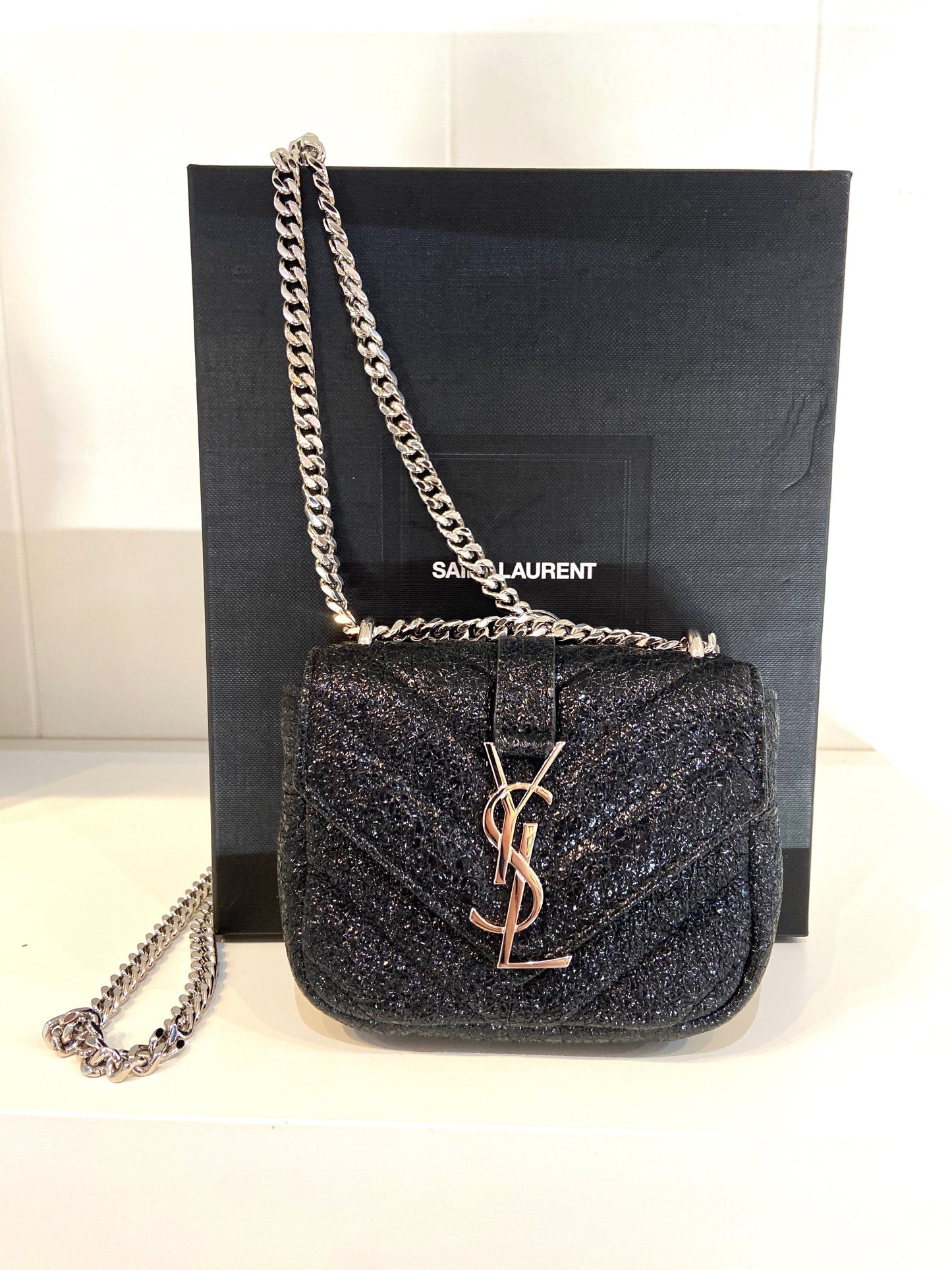 YSL MONOGRAM MICRO METALLIC CROSSBODY BAG