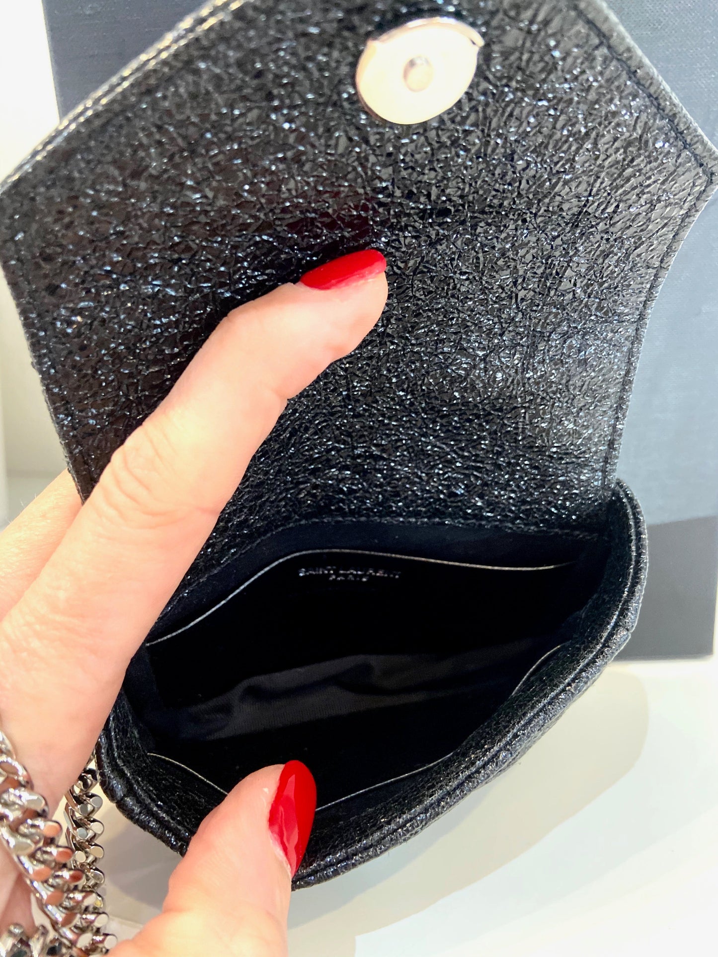 YSL MONOGRAM MICRO METALLIC CROSSBODY BAG