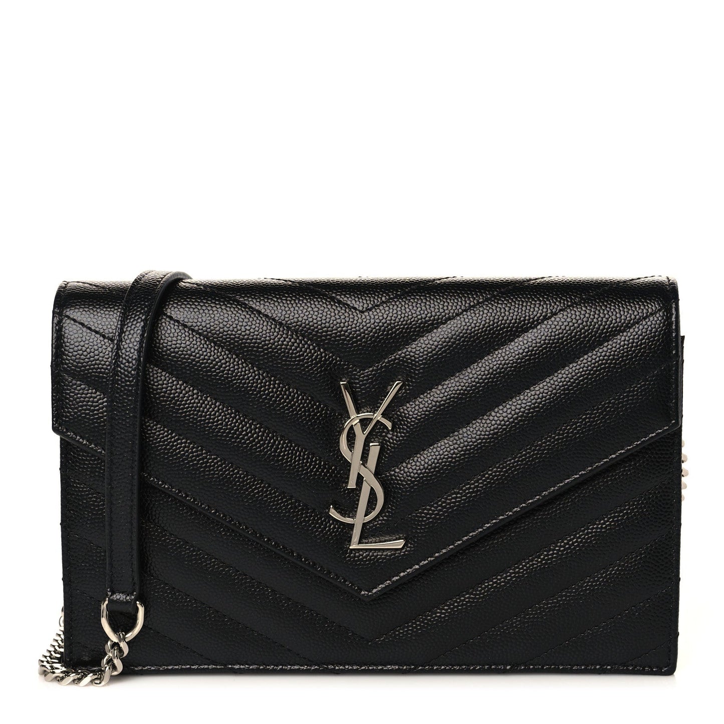 YSL MONOGRAM GRAIN DE POUDRE WALLET ON CHAIN