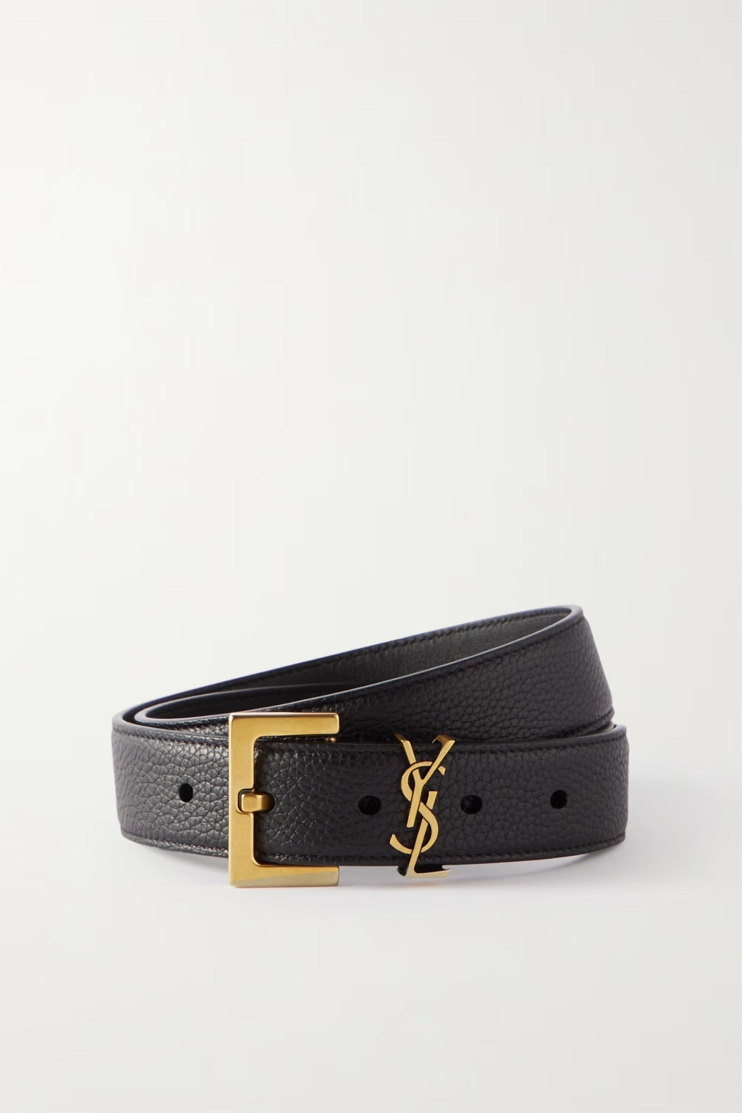 YSL MONOGRAM GRAINED LEATHER BELT
