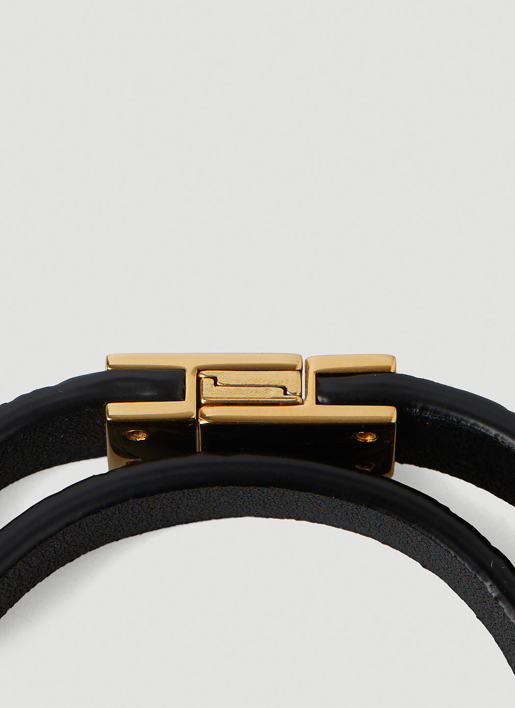 YSL OPYUM CROC EMBOSSED DOUBLE WRAP LEATHER BRACELET