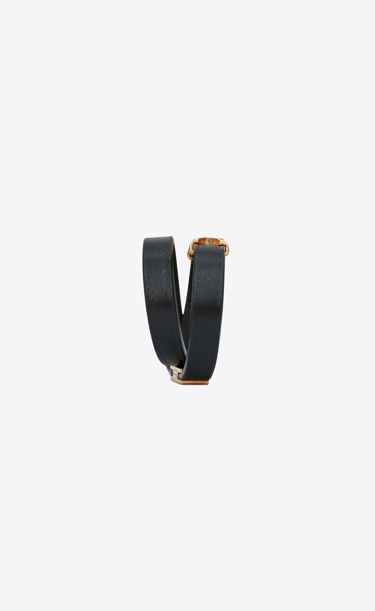 YSL OPYUM DOUBLE WRAP LEATHER BRACELET