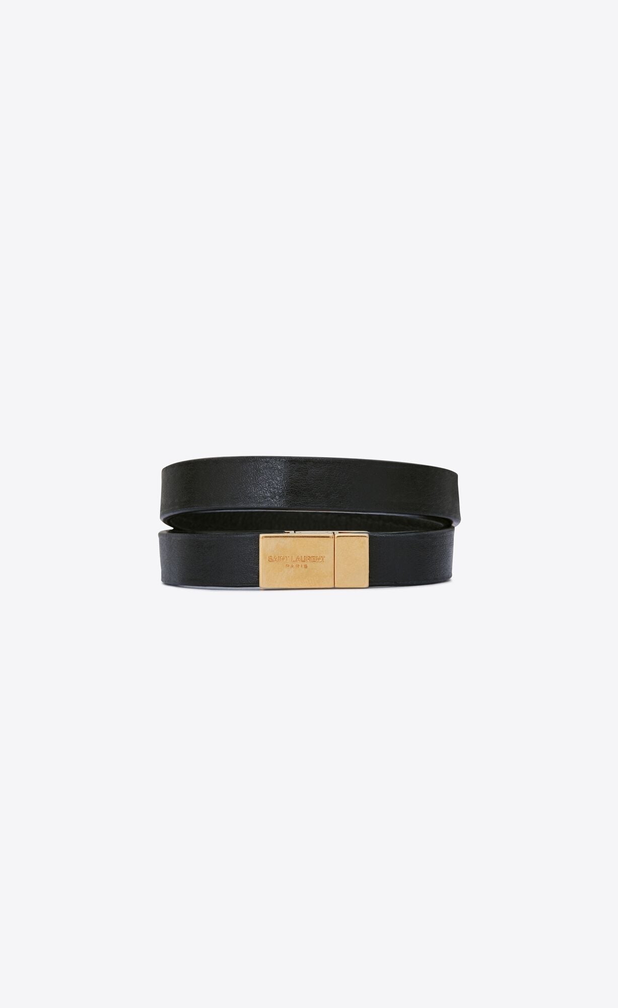 YSL OPYUM DOUBLE WRAP LEATHER BRACELET