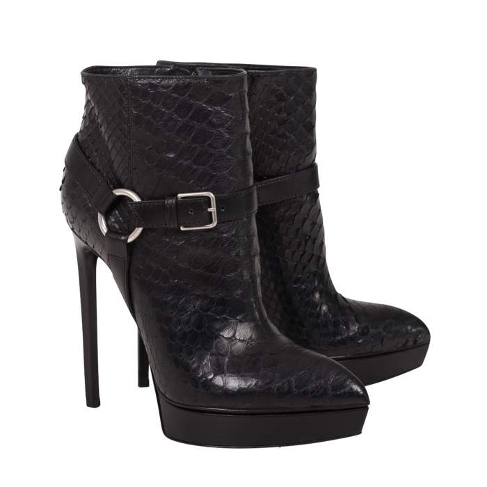 YSL JANIS PYTHON ANKLE BOOTS