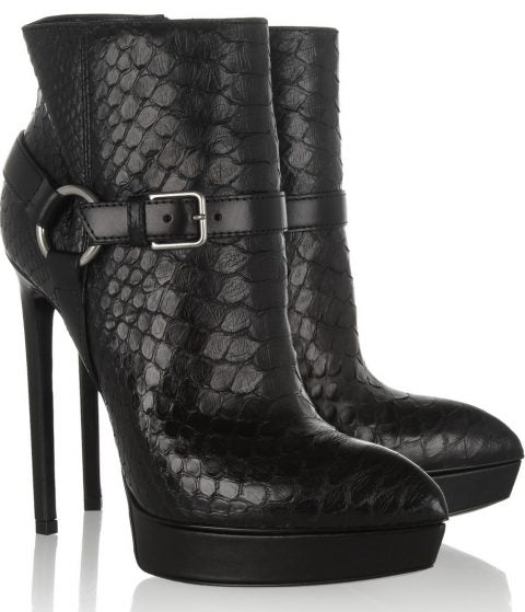 YSL JANIS PYTHON ANKLE BOOTS