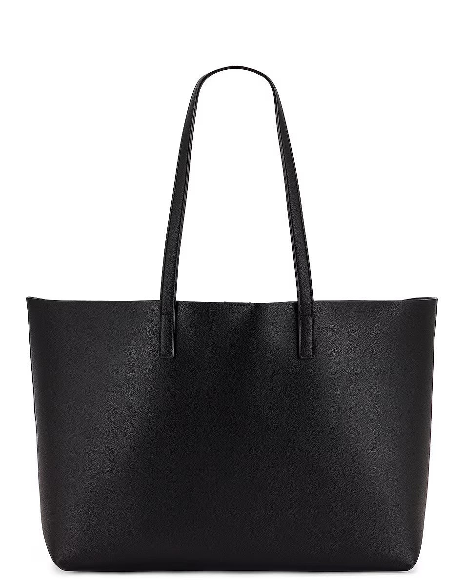 YVES SAINT LAURENT EAST WEST LEATHER SHOPPING TOTE BAG