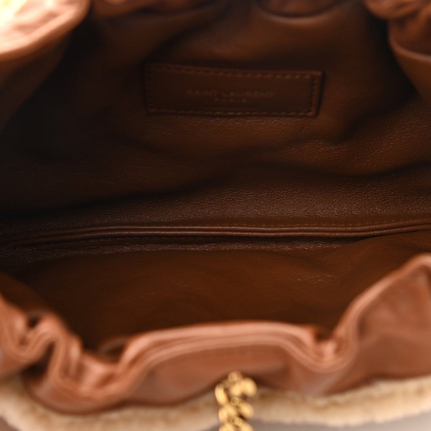 YSL SHEARLING PAC PAC HOBO BAG