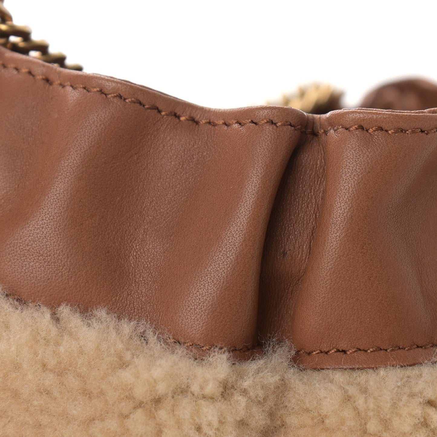YSL SHEARLING PAC PAC HOBO BAG