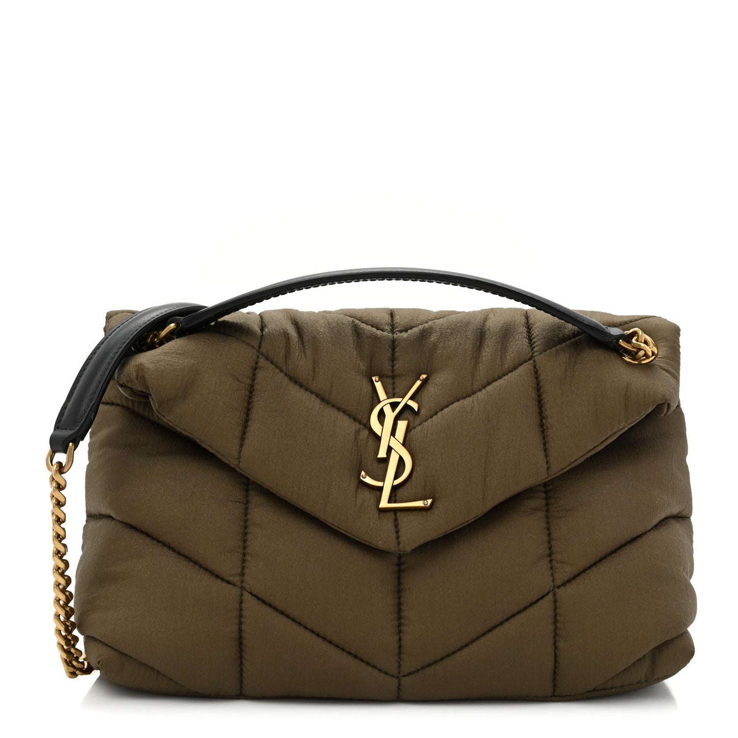 YSL NYLON QUILTED SMALL LOULOU PUFFER CHAIN BAG