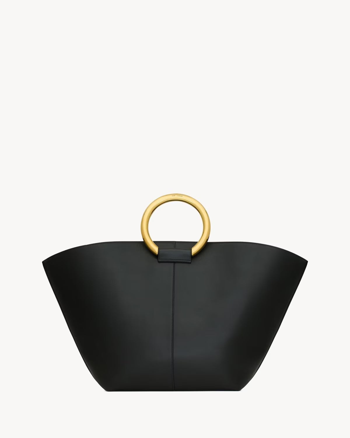 YSL SMOOTH CALFSKIN LEATHER MAXI TRAPEZOID TOTE BAG