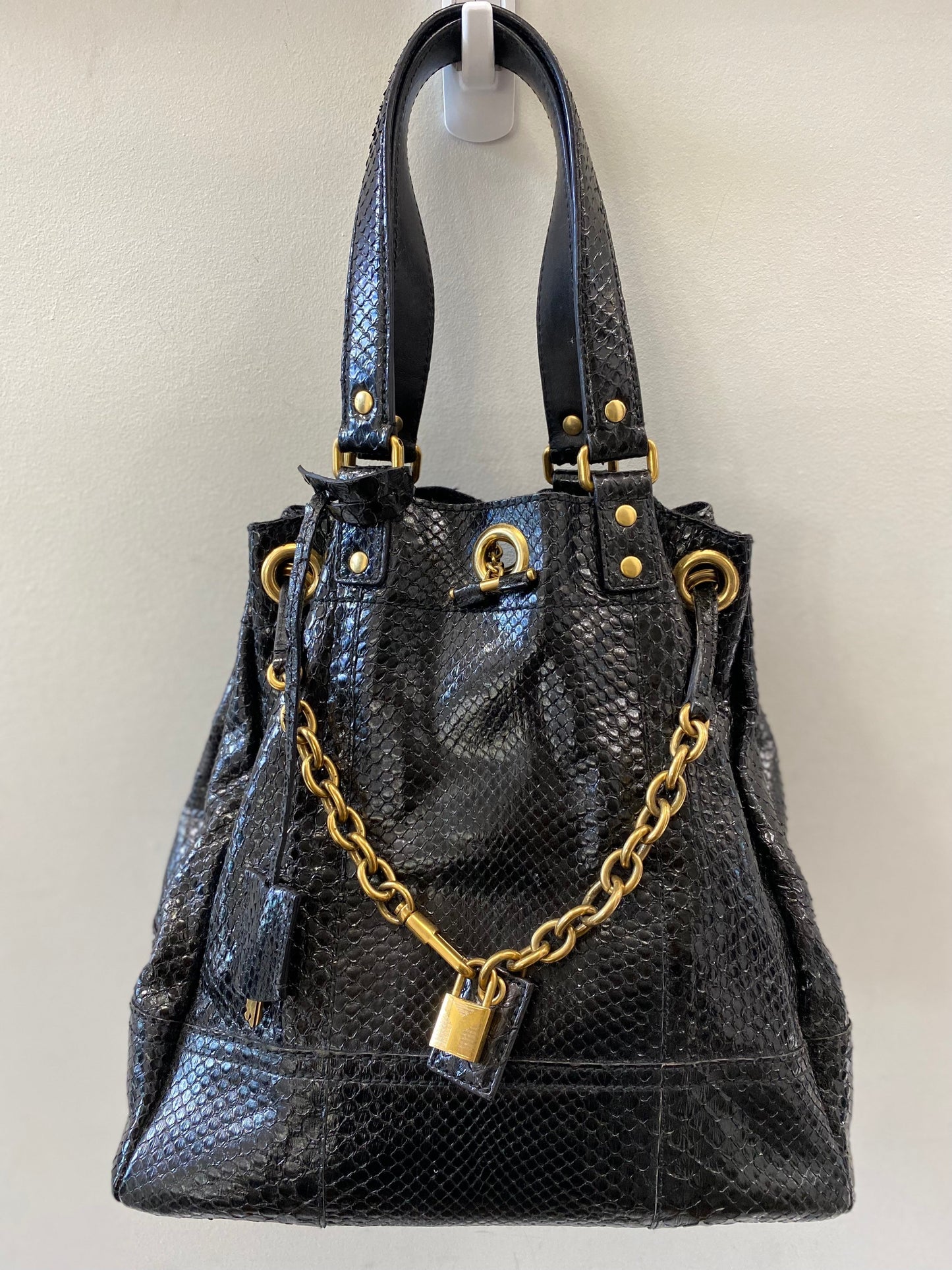 YVES SAINT LAURENT SNAKESKIN FAUBOURG BAG