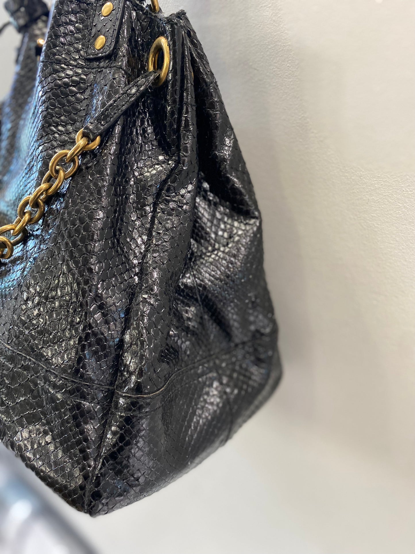 YVES SAINT LAURENT SNAKESKIN FAUBOURG BAG