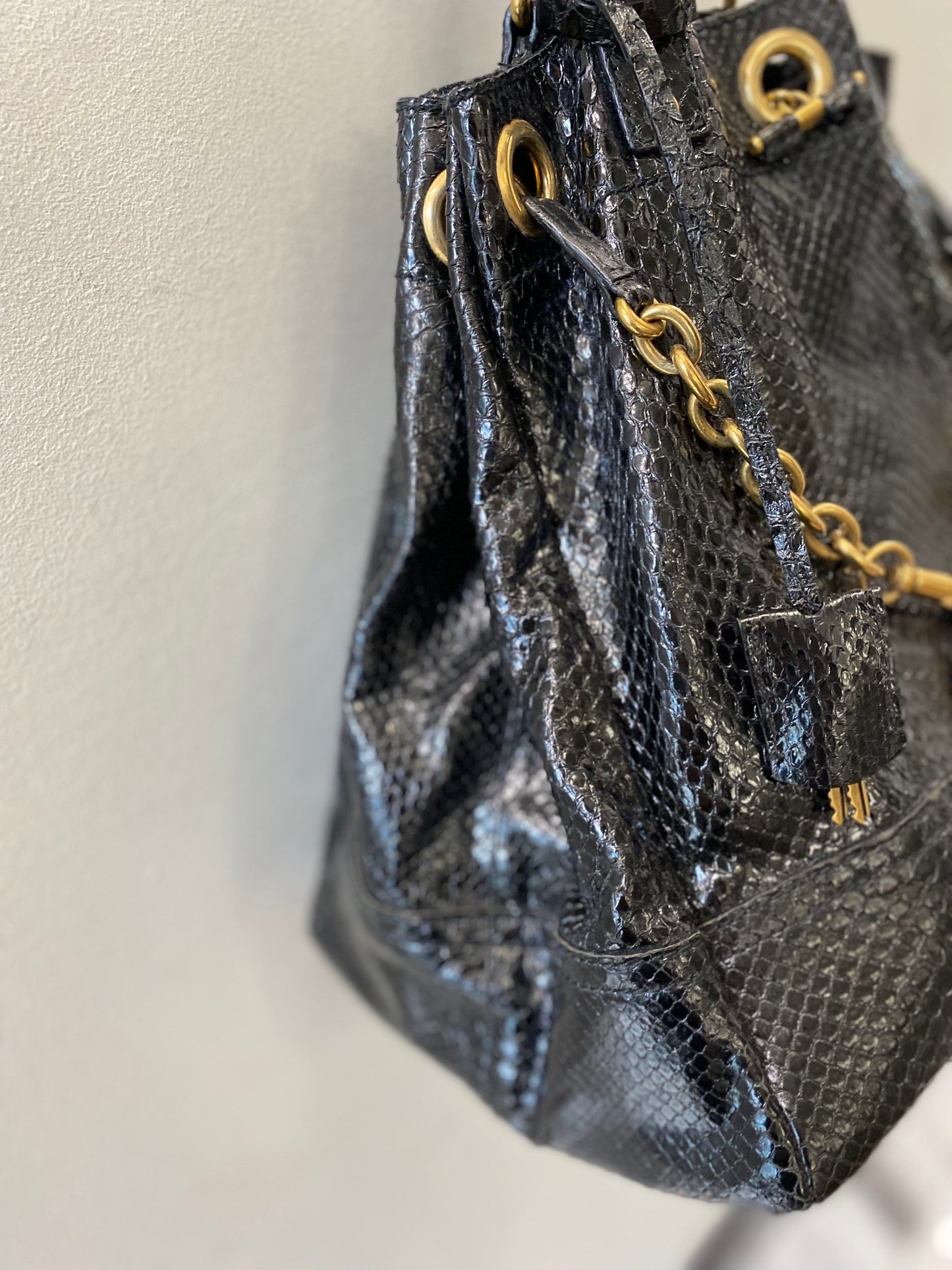YVES SAINT LAURENT SNAKESKIN FAUBOURG BAG