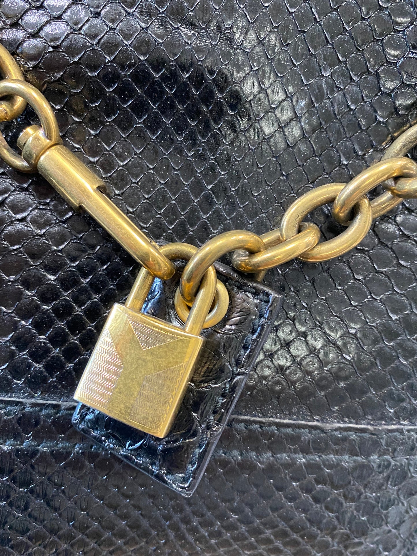 YVES SAINT LAURENT SNAKESKIN FAUBOURG BAG