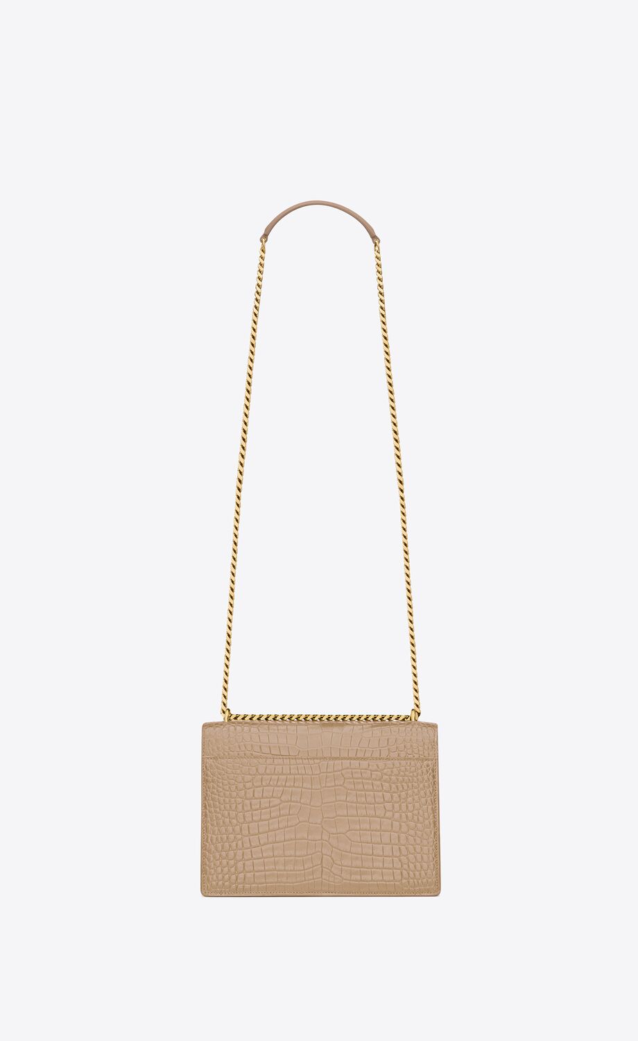YSL MEDIUM SUNSET IN CROCODILE-EMBOSSED LEATHER