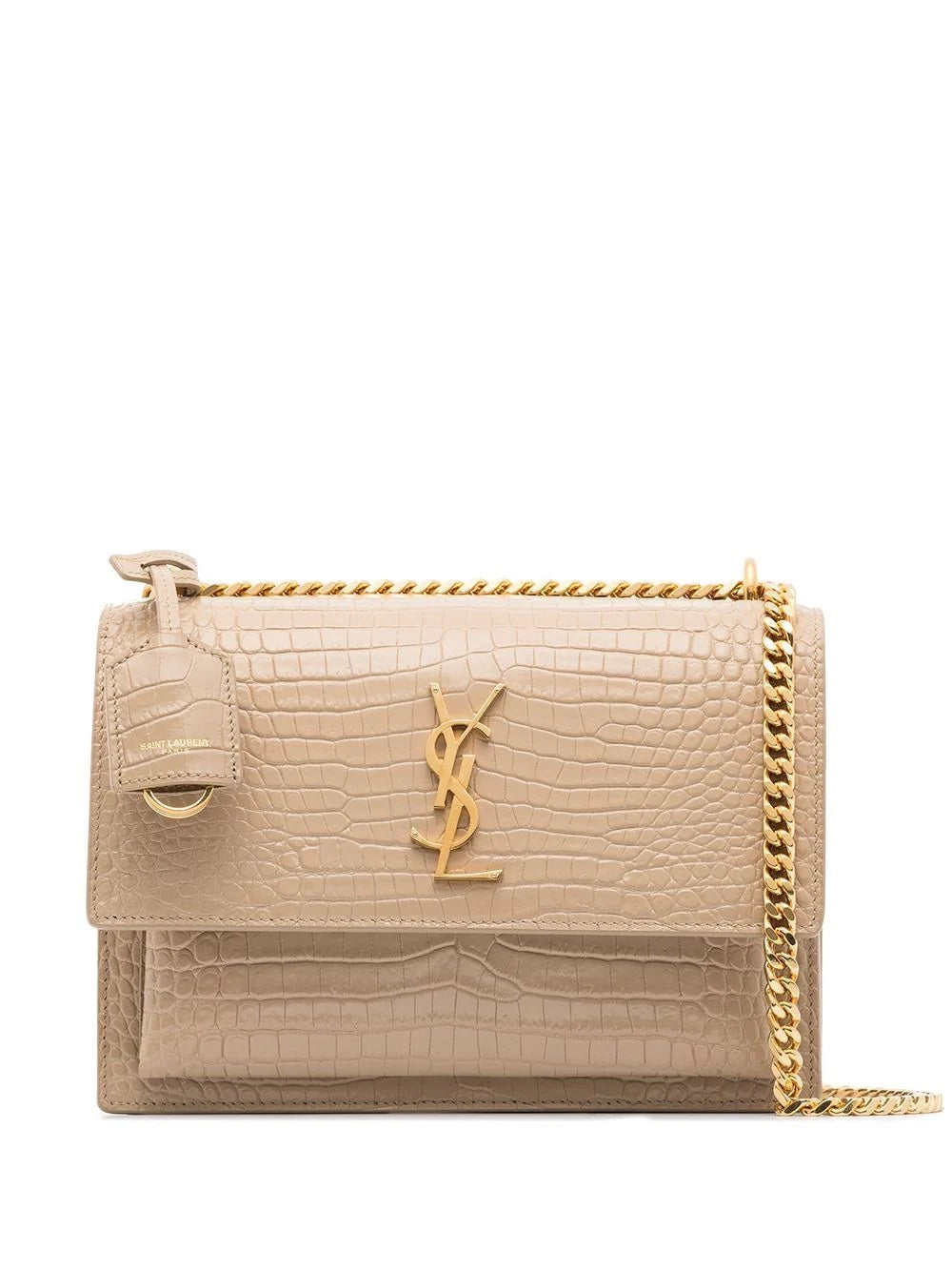 YSL MEDIUM SUNSET IN CROCODILE-EMBOSSED LEATHER