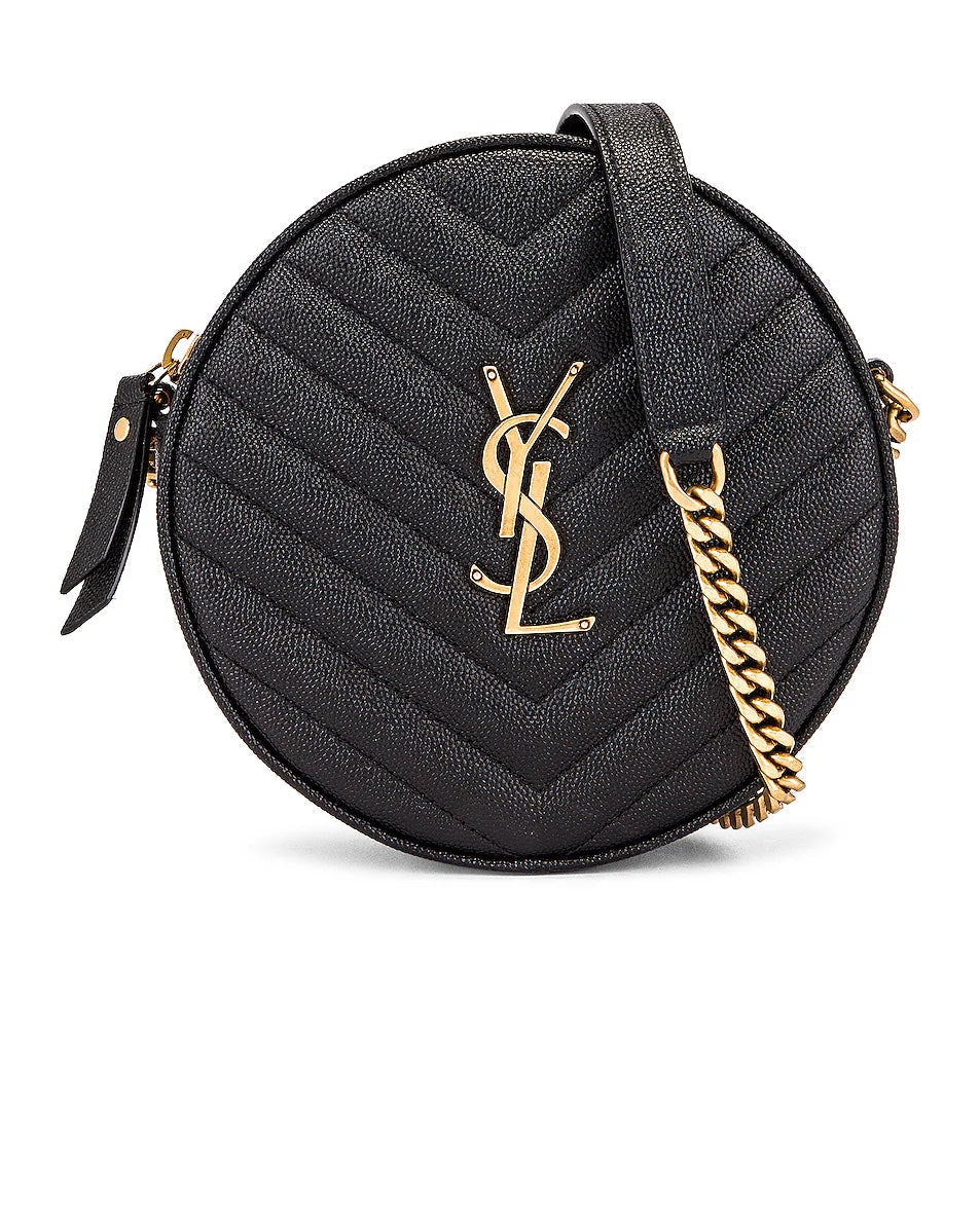 YVES SAINT LAURENT MATELASSÉ ROUND CAMERA BAG