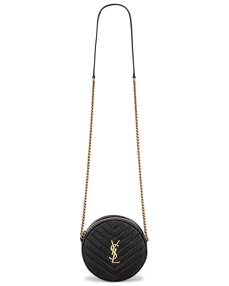 YVES SAINT LAURENT MATELASSÉ ROUND CAMERA BAG