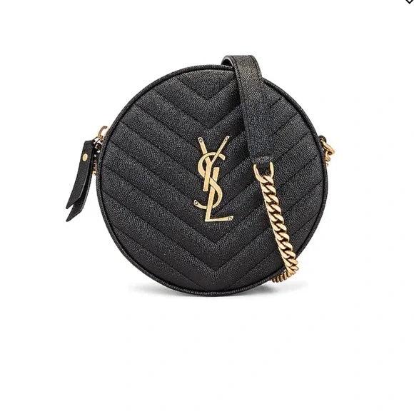 YVES SAINT LAURENT MATELASSÉ ROUND CAMERA BAG