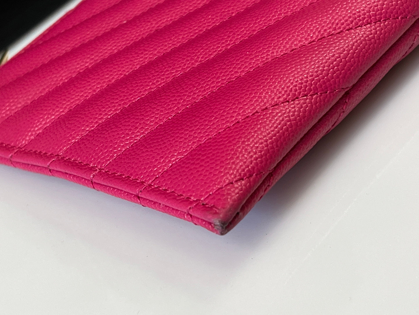 YSL GRAIN DE POUDRE CHEVRON MONOGRAM POUCH