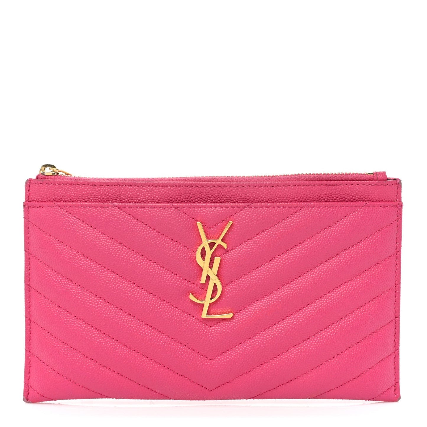 YSL GRAIN DE POUDRE CHEVRON MONOGRAM POUCH