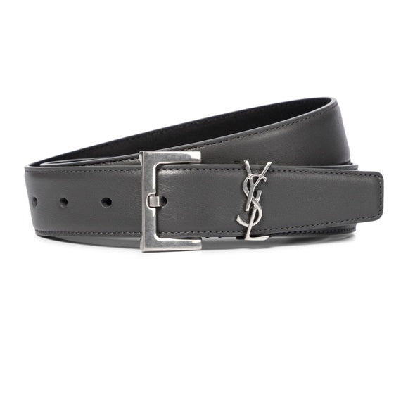 YSL YVES SAINT LAURENT SQUARE BUCKLE LOGO BELT