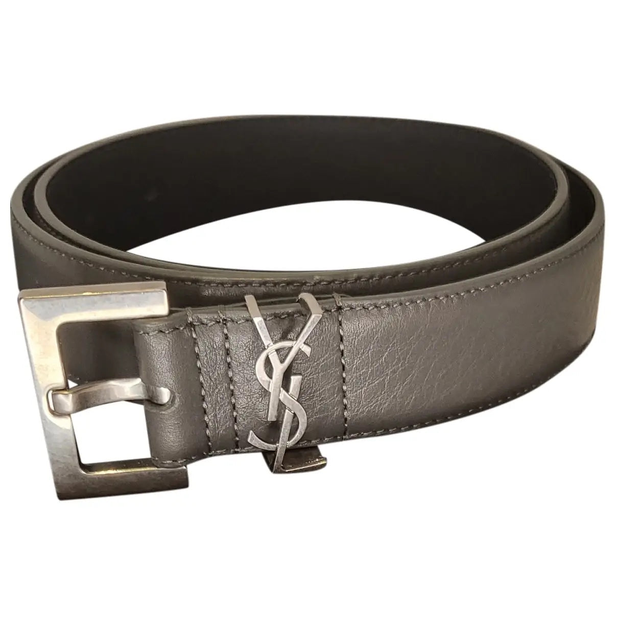YSL YVES SAINT LAURENT SQUARE BUCKLE LOGO BELT