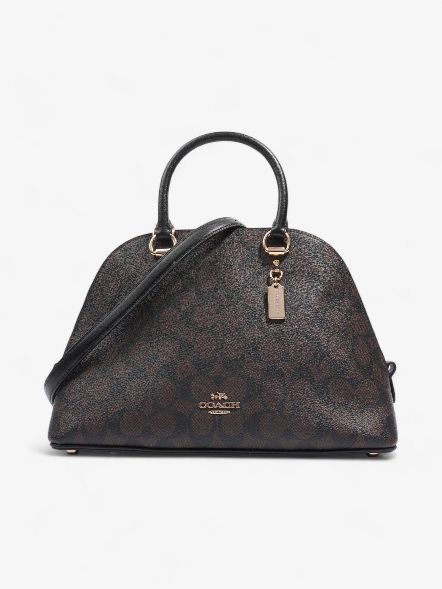 Coach Katy Dome Satchel Brown / Black Canvas