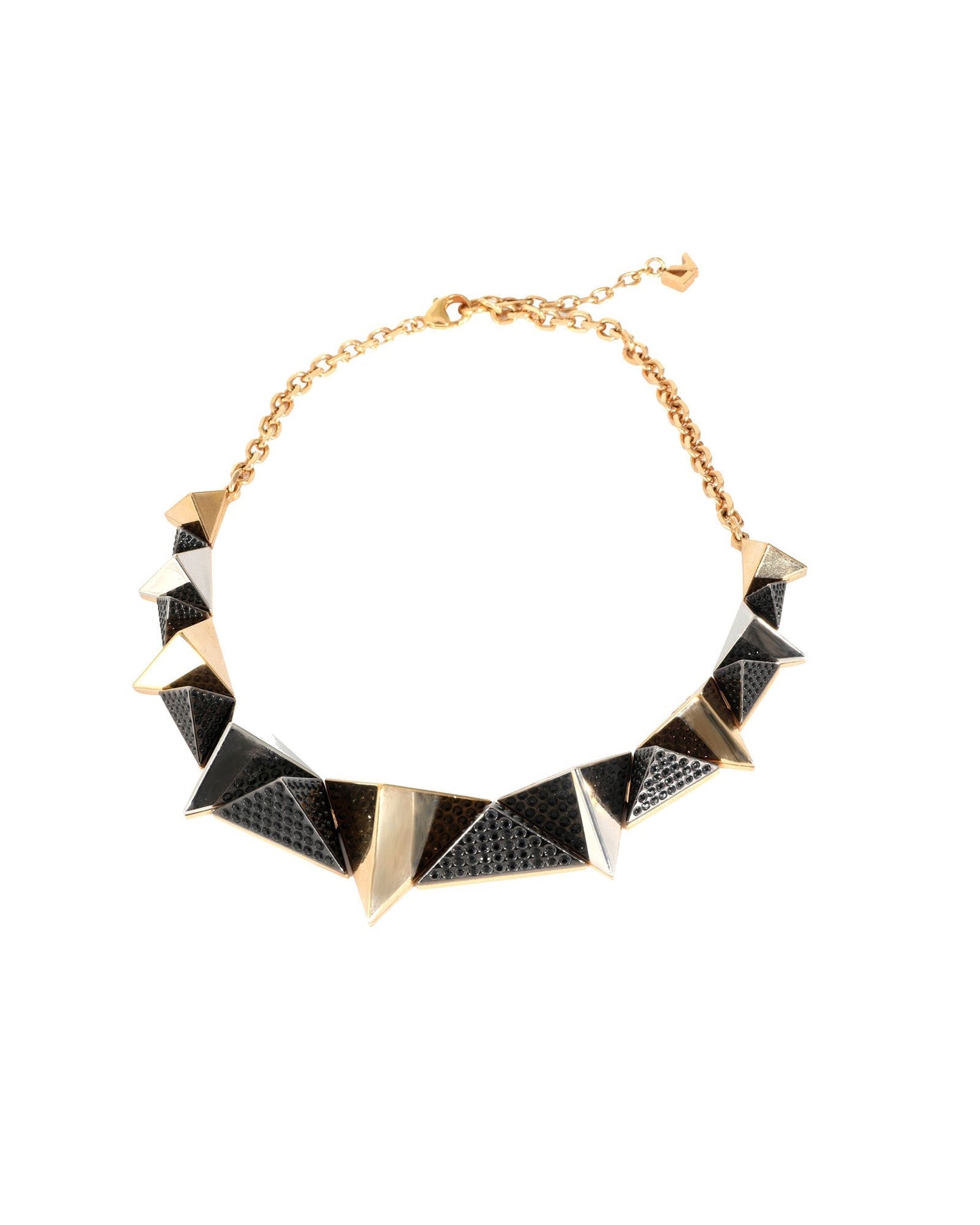Louis Vuitton Gold Tone Pyramid Stud Necklace