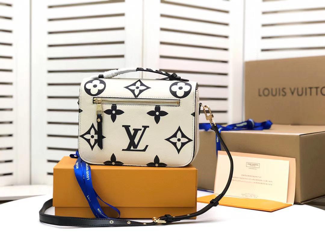 LV LV Crafty Pochette Metis Monogram Empreinte Creme For Women, WomenÃ¢â‚¬â„¢s Handbags, Shoulder And Crossbody Bags 9.8in/25cm LV M45384
