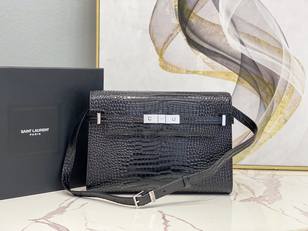 GLAMI Manhattan Shoulder Bag In-Shiny Black For Women 11.4in/29cm YSL 579271DND0J1000
