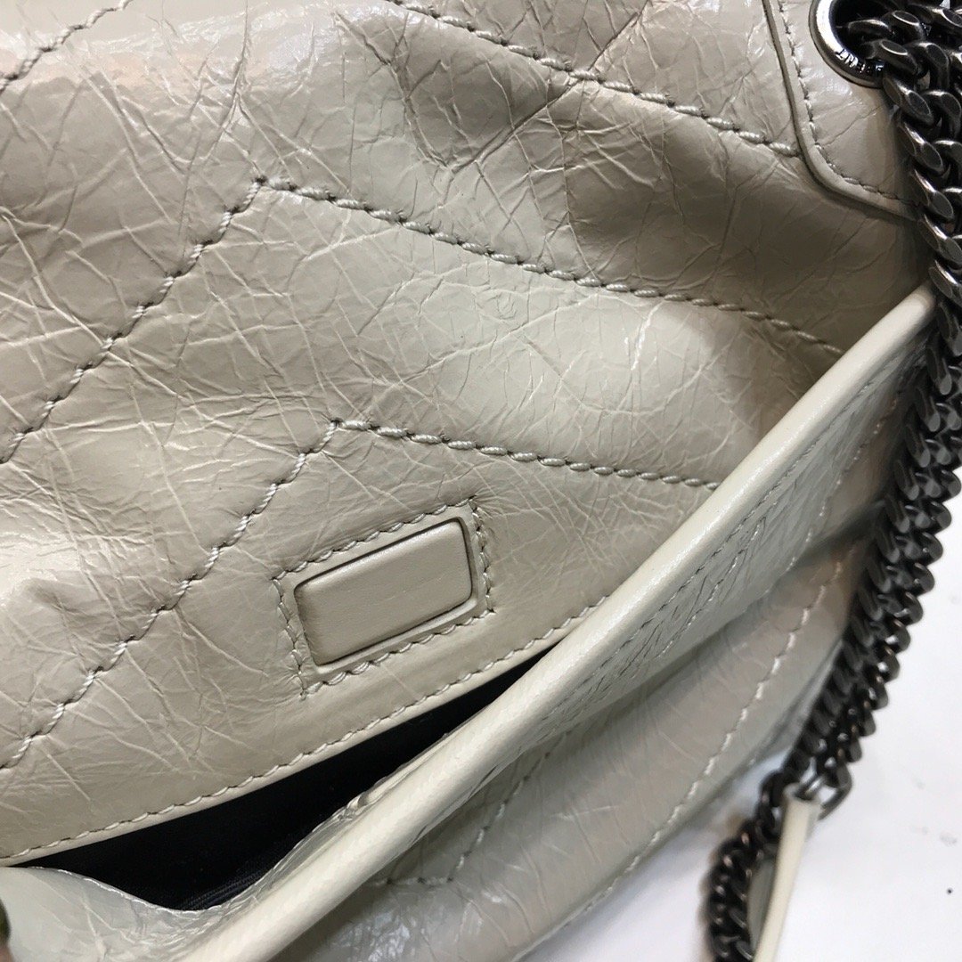 GLAMI Niki Baby Chain Bag In Crinkled Vintage White For Women 8.2in/21cm YSL 6331600EN049207