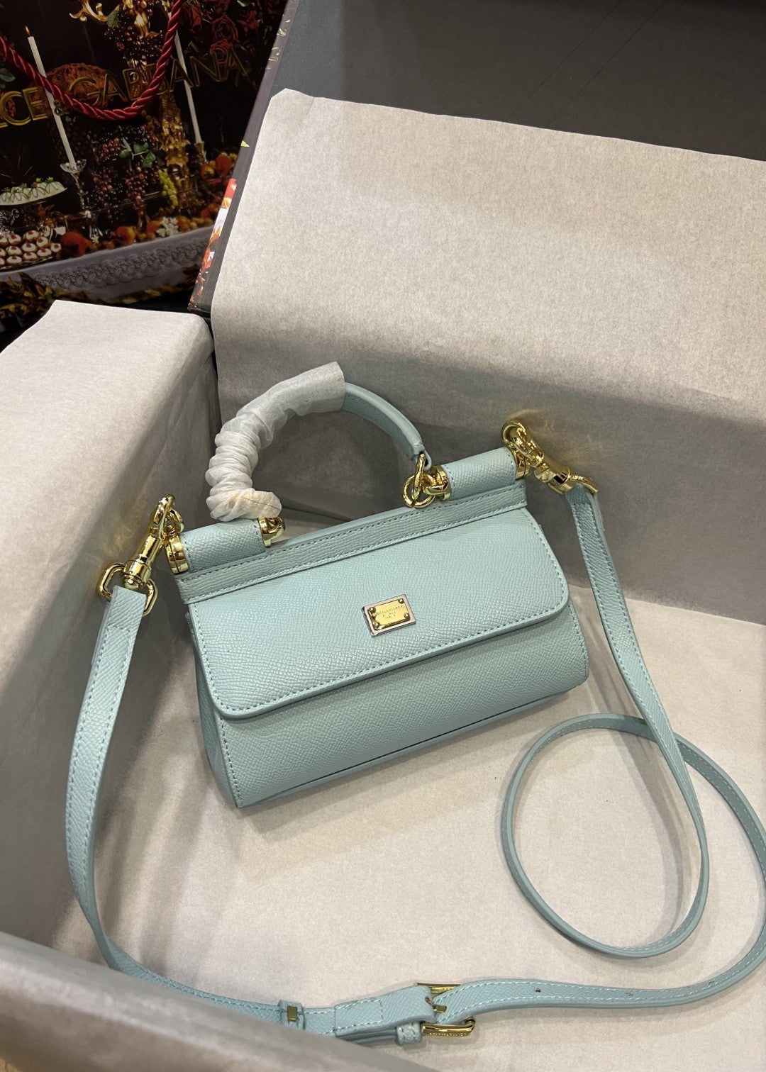 GLAMI Small Sicily Bag In Dauphine Azure For Women 7.5in/19cm GLAMI