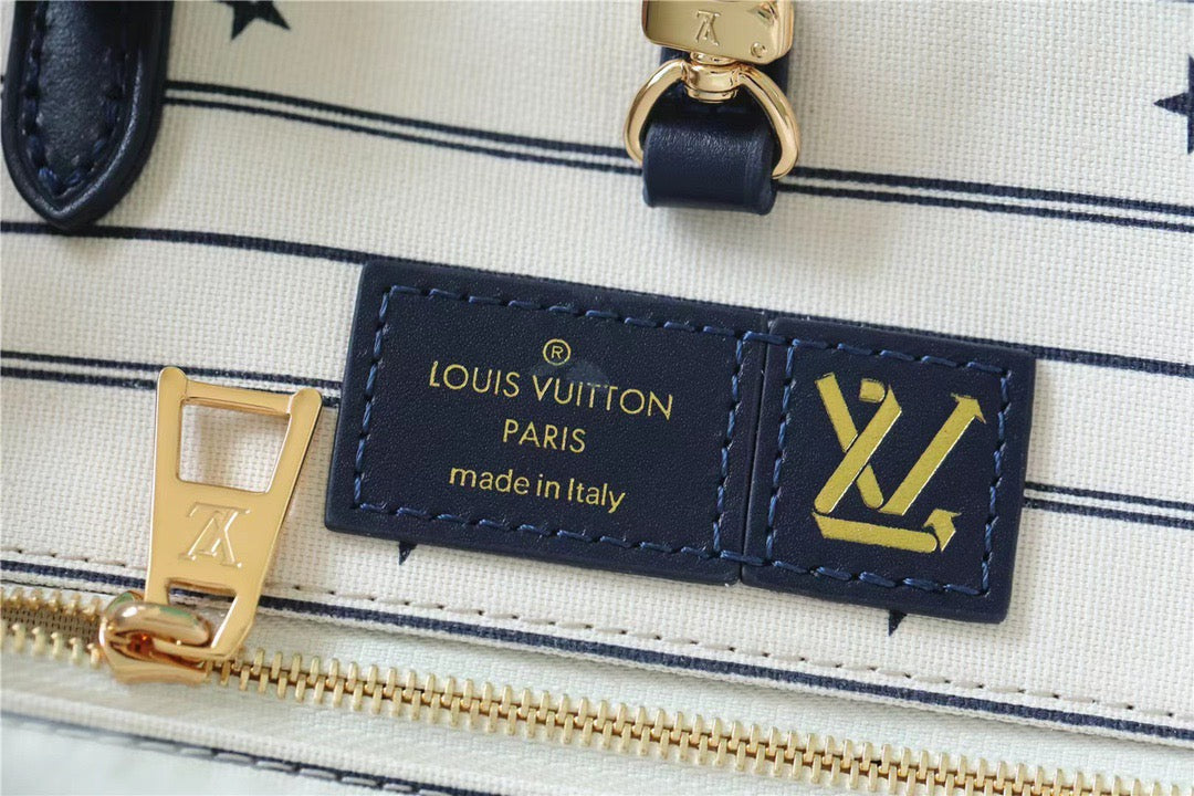 LV Onthego MM Monogram Giant And Raffia White/ Black For Women,  Shoulder And Crossbody Bags 35cm/13.8in LVÃ‚Â 