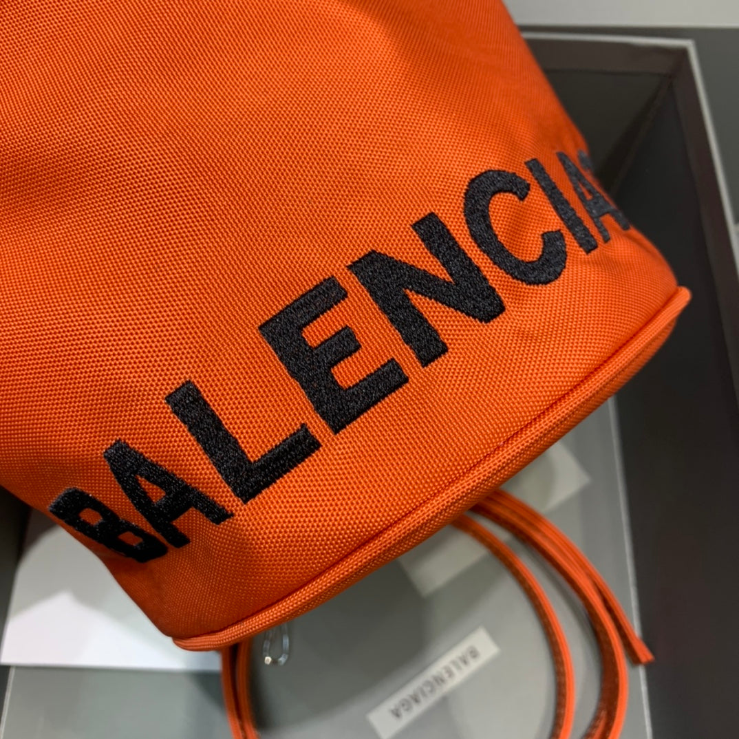 Balen Le Cagole MeGLAMIum Bucket Bag In Orange, For Women,  Bags 11.8in/30cm