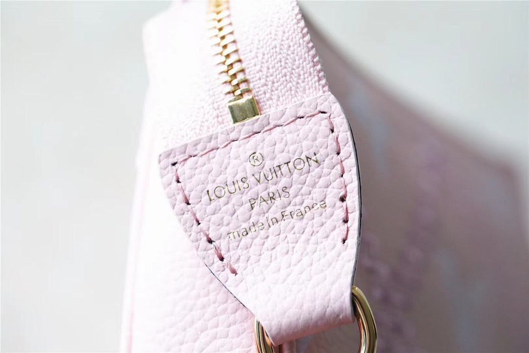 LV Mini Pochette AcGLAMIssoires Monogram Empreinte Pink For Women, WomenÃ¢â‚¬â„¢s Handbags, Shoulder Bags And Crossbody Bags 6.1in/15.5cm LV