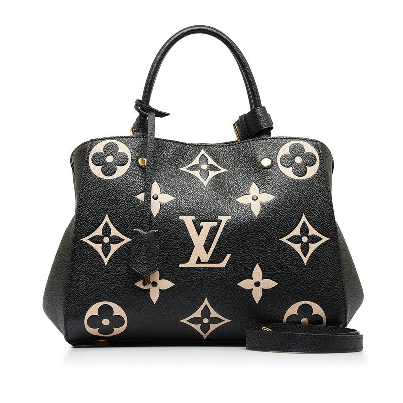 LOUIS VUITTON Montaigne MM in Monogram Grain Calfskin Black M45499