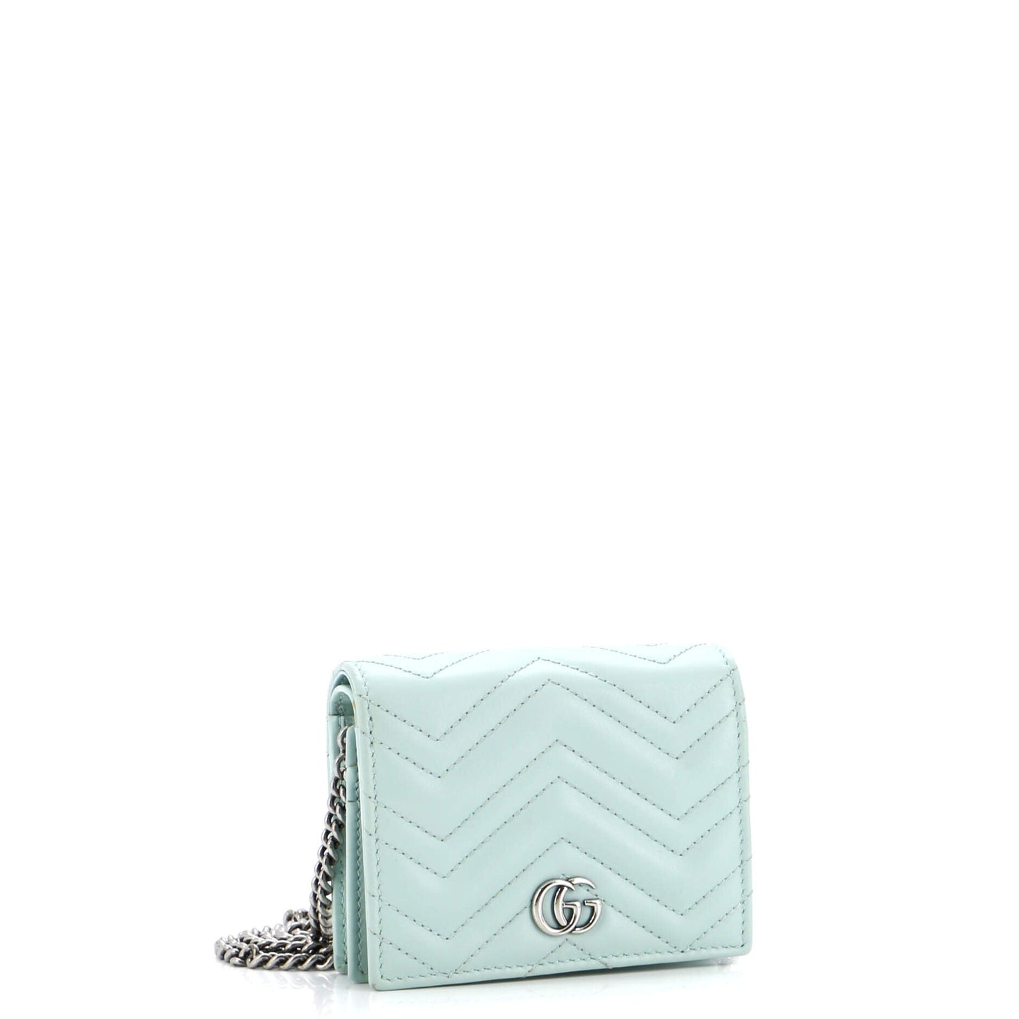 GG Marmont Card Case on Chain Matelasse Leather