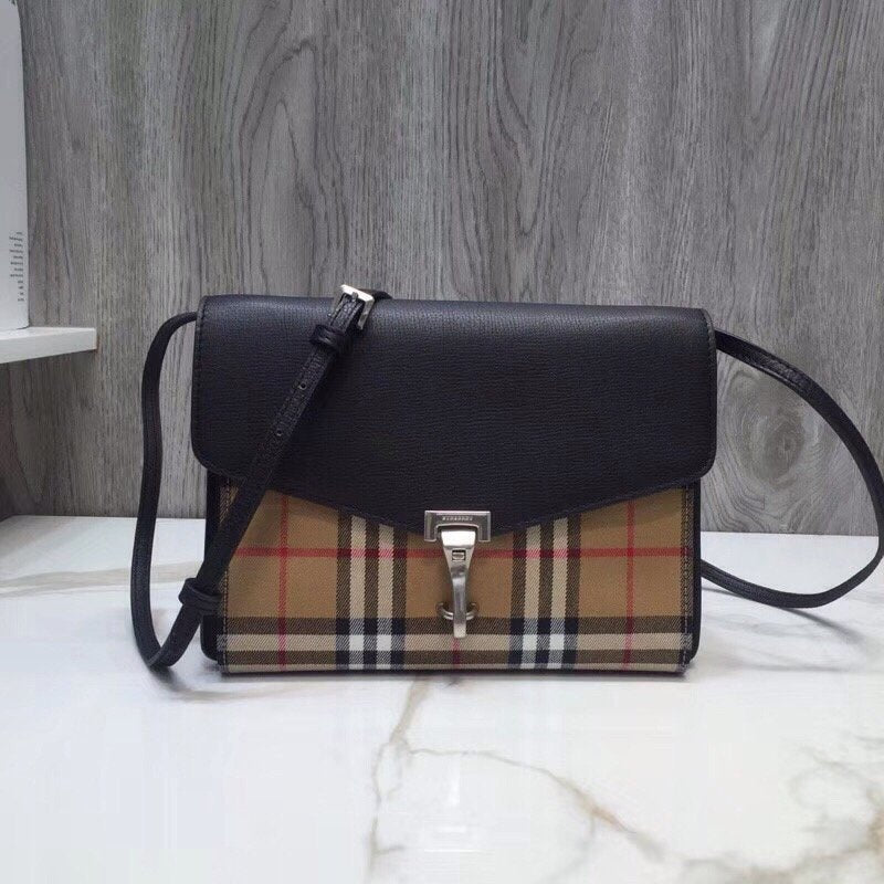 GLAMI Small Vintage Check And Crossbody Bag Black For Women, Bags 9in/24cm