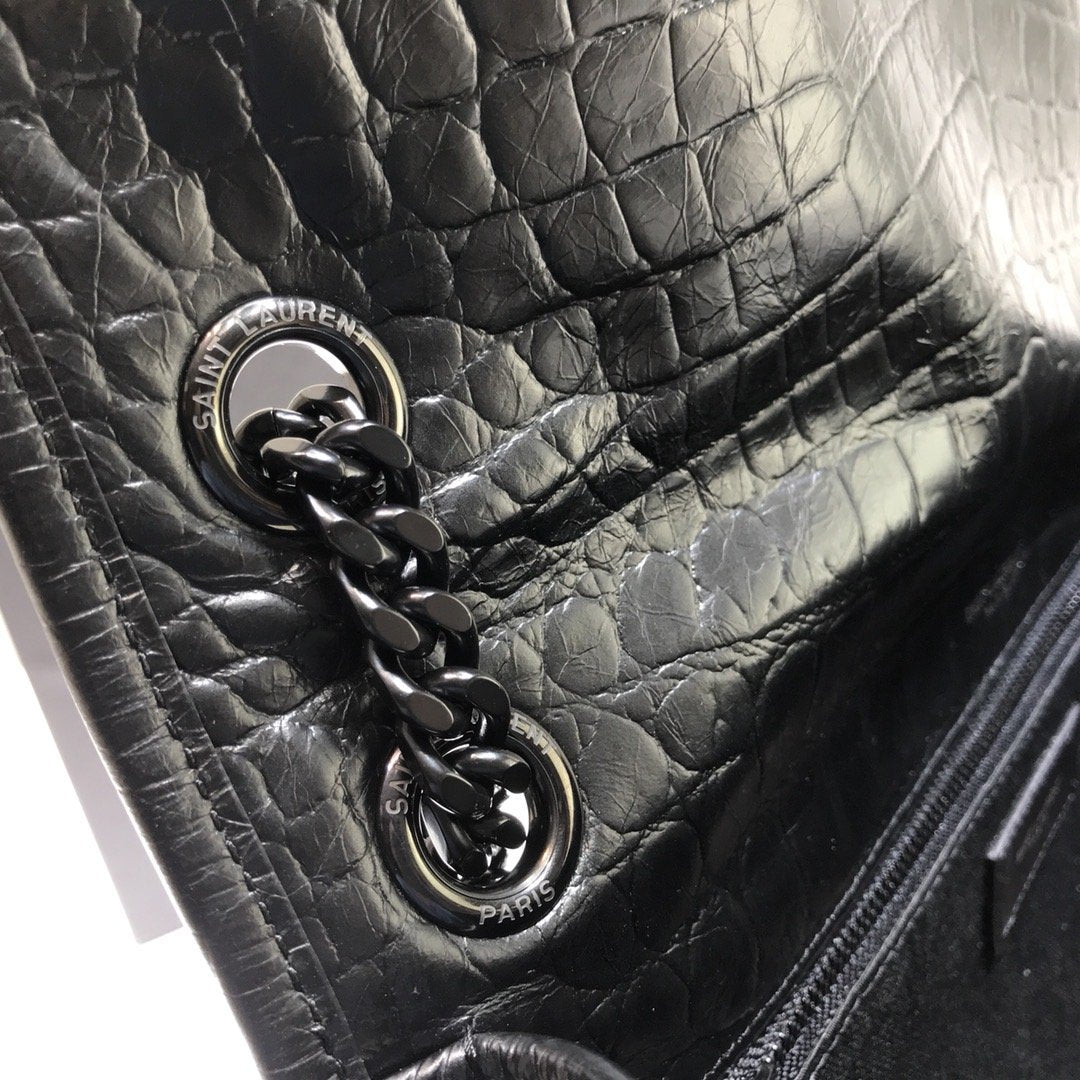 GLAMI Niki MeGLAMIum Chain BagIn-Embossed Black For Women 11in/28cm YSL 6331501K00U1000