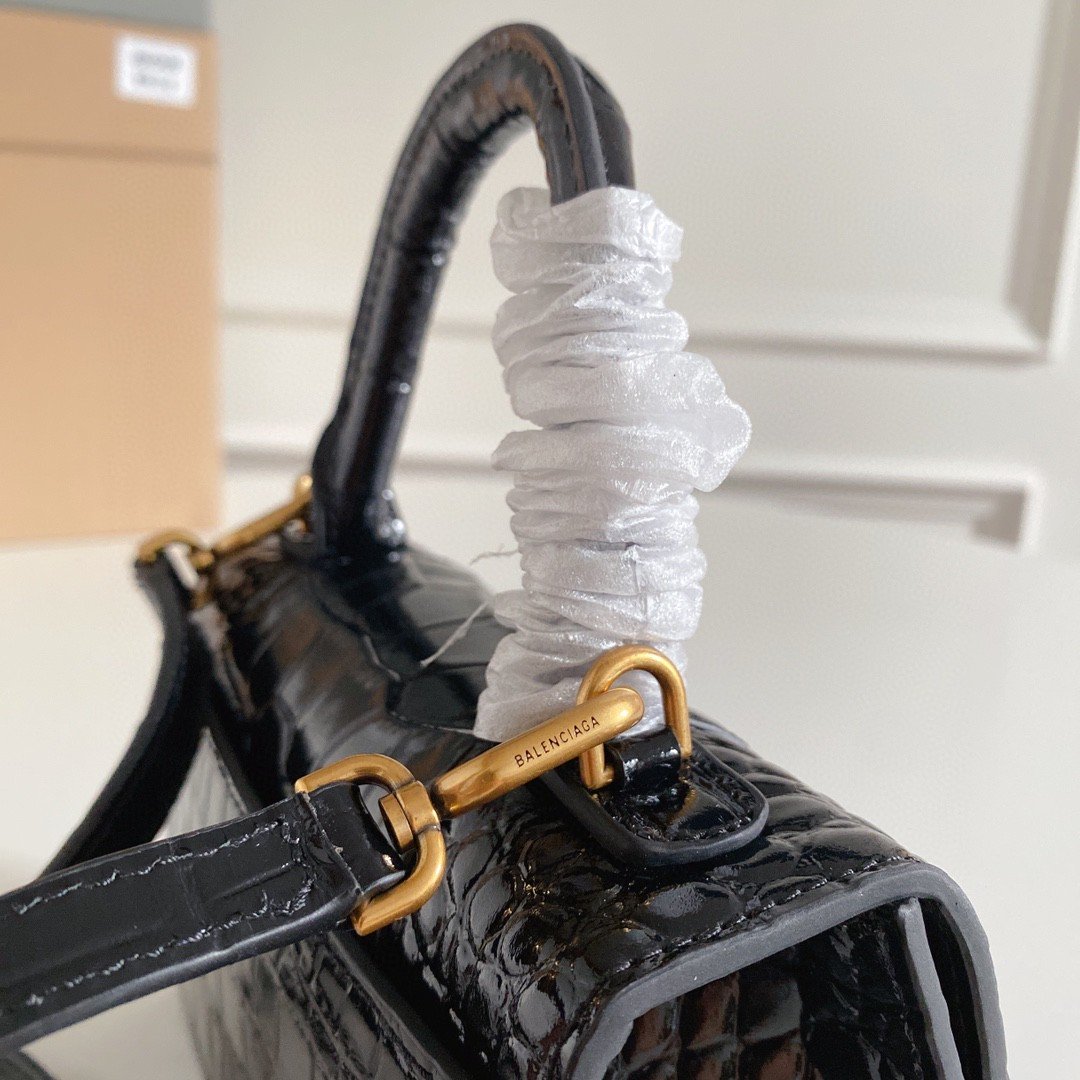 Balen Hourglass XS Handbag In Black, For Women, WomenÃ¢â‚¬â„¢s Bags 7.4in/19cm