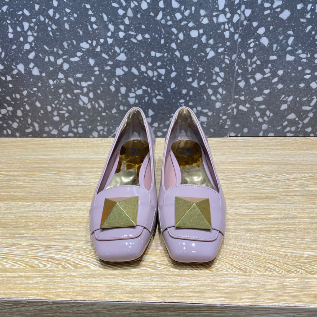 Valentino Garavani One Stud Patent Ballet GlamIats Light Pink For Women