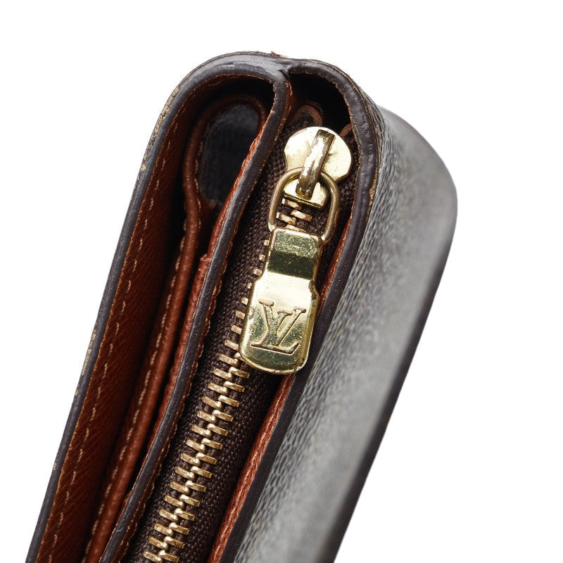 Louis Vuitton Monogram M61667 Double Folded Wallet PVC/Leather Brown