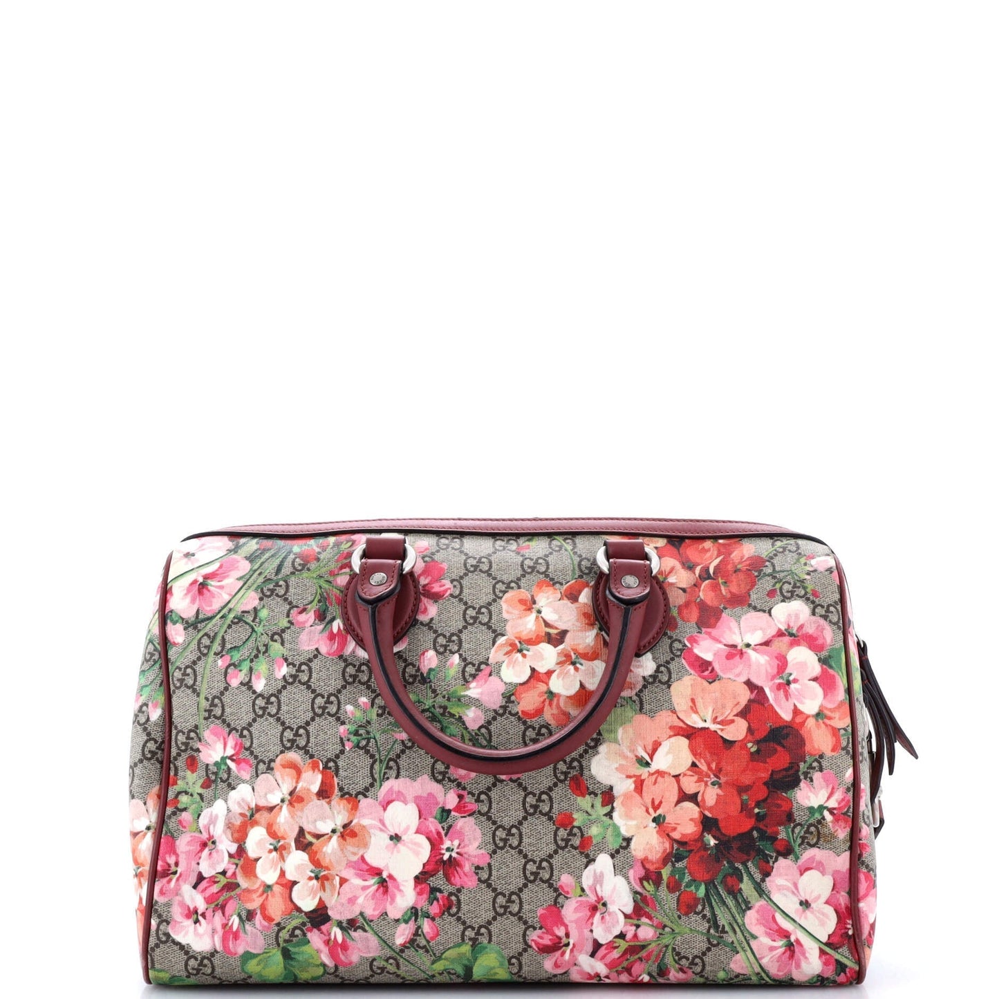 Convertible Boston Bag Blooms Print GG Coated Canvas Medium