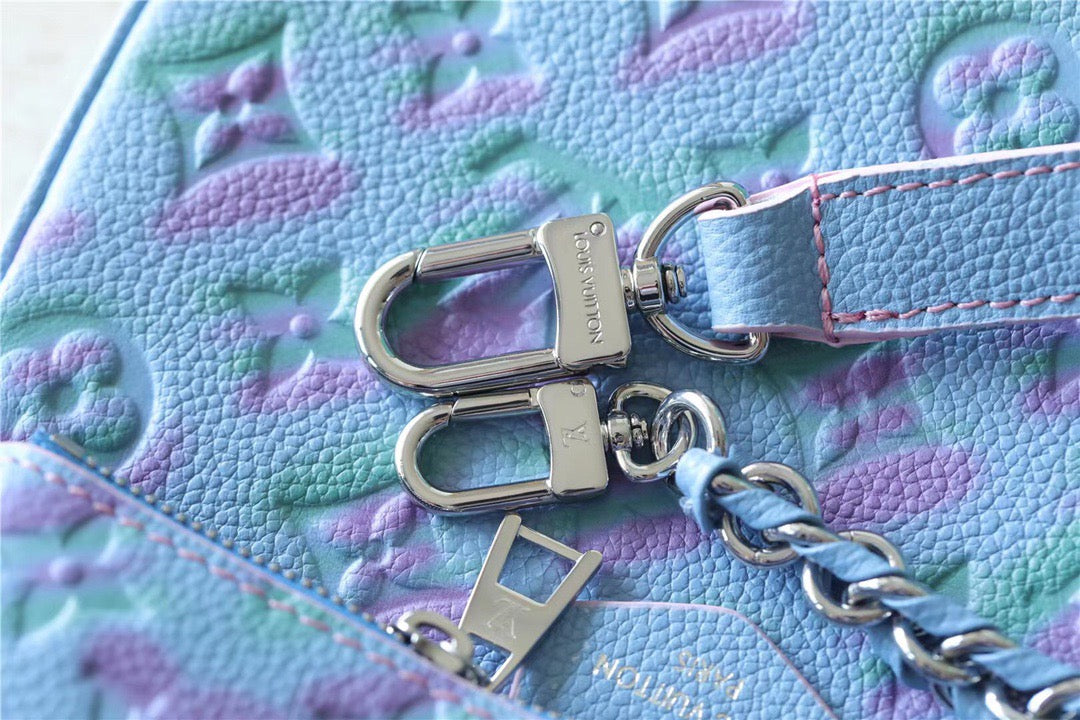 LV Multi Pochette AcGLAMIssoires Monogram Empreinte Blue For Women, WomenÃ¢â‚¬â„¢s Handbags 9.4in/24cm LVÃ‚Â 