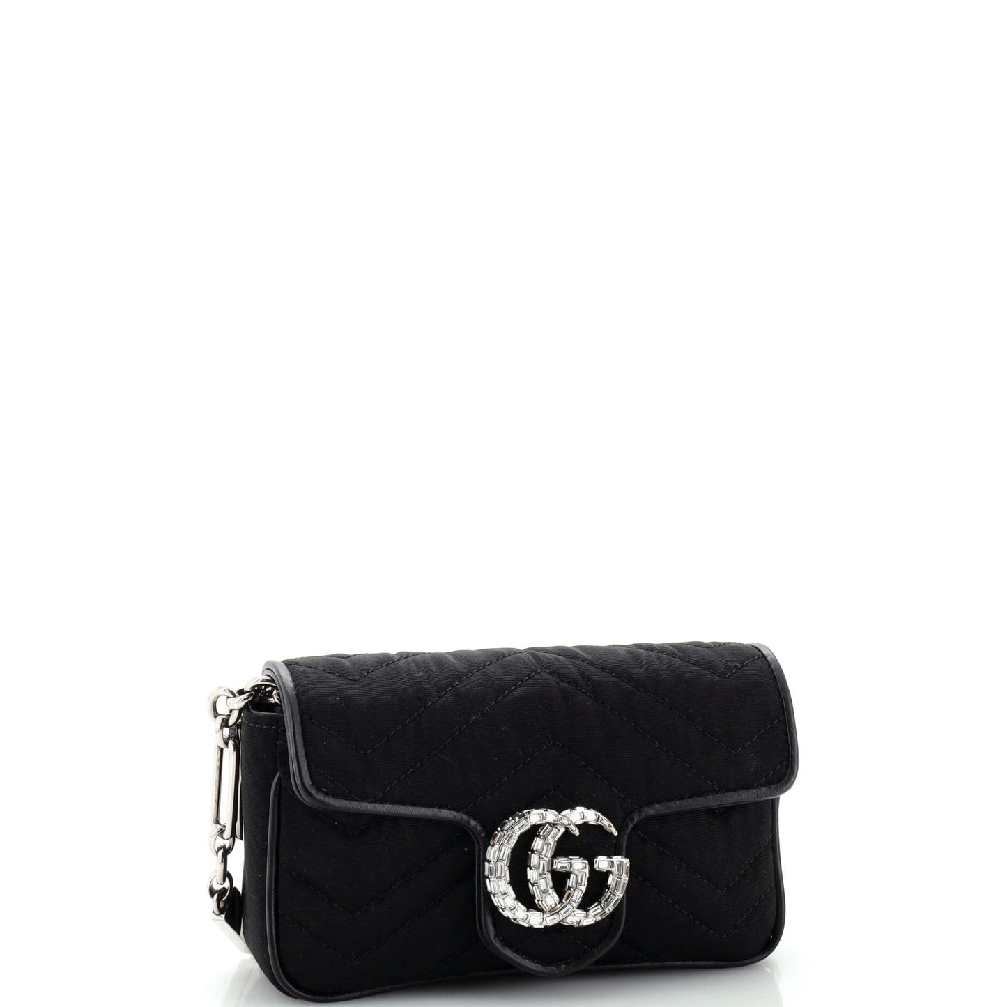 Crystal GG Marmont Flap Belt Bag Matelasse Fabric