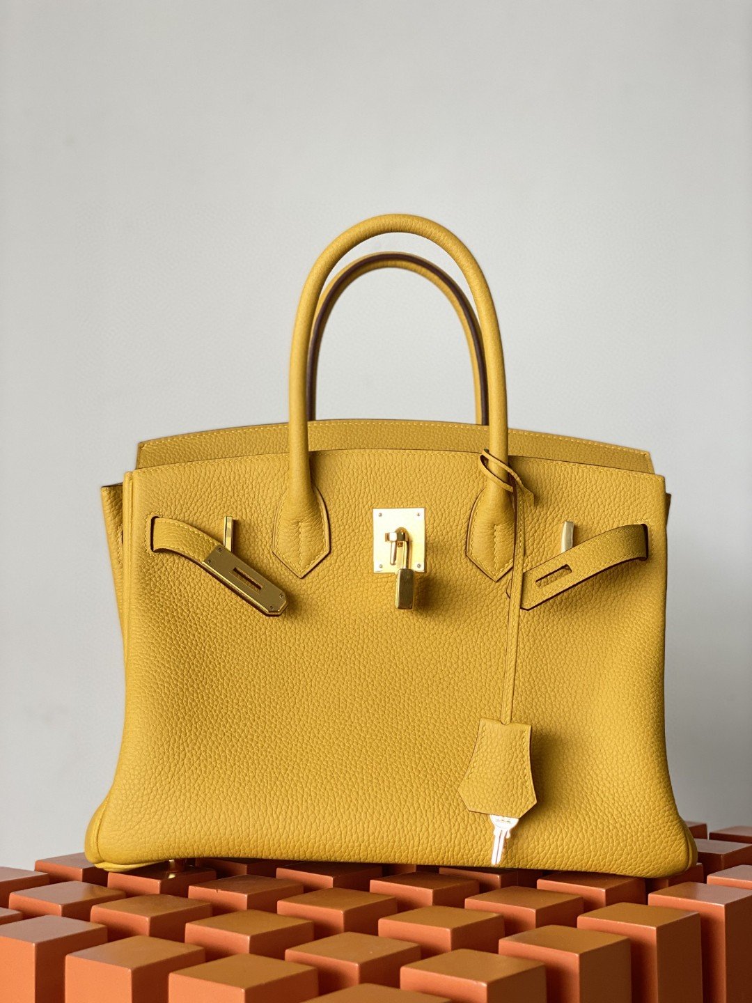 GLAMI Birkin Nata Swift Yellow For Women Gold Toned Hardware 11.8in/30cm
